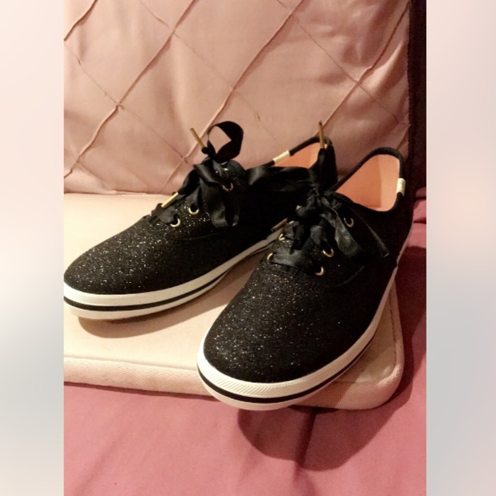 Kate Spade Black Glitter Keds